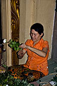 Yangon Myanmar. Offerings on sale on the covered walkway to Shwedagon Pagoda. 